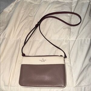 Kate Spade Cream and Brown Crossbody Bag
